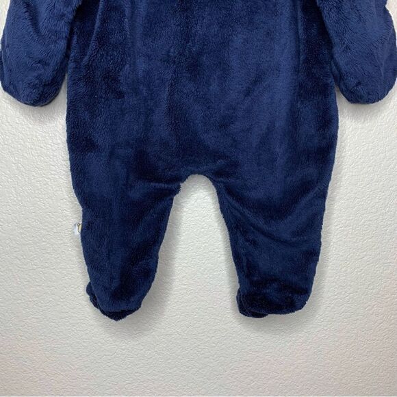 Disney 9 Months Classic Pooh Navy Blue Fleece Hooded Pram Winter Suit - Picture 9 of 13